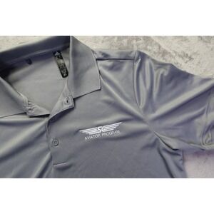 Aviator Program Adidas Golf Polo‎ Shirt Size M Gray Flight School Pilot